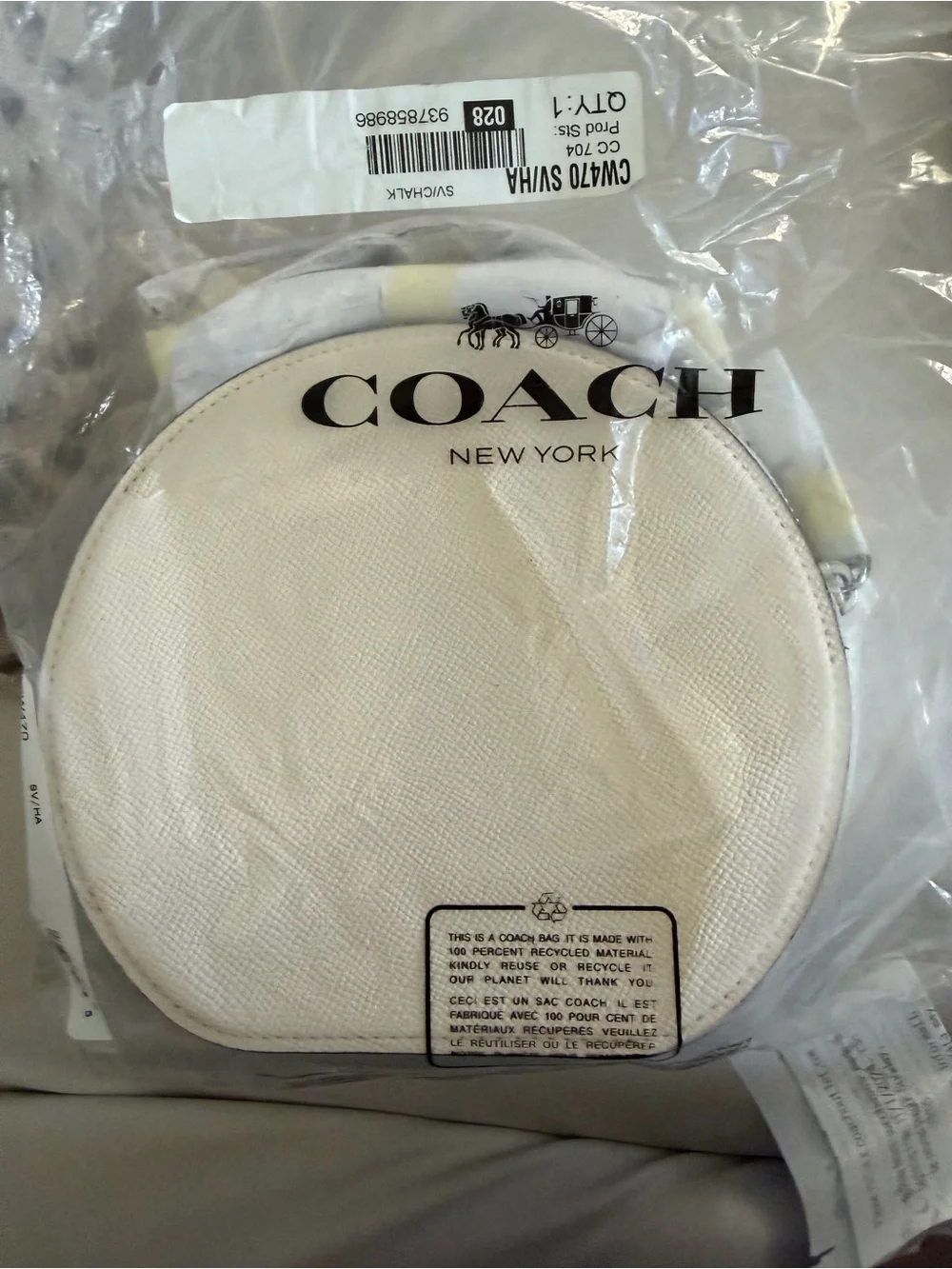 Coach Chalk and Black Leather Novelty Face Crossbody - Picture 4 of 11